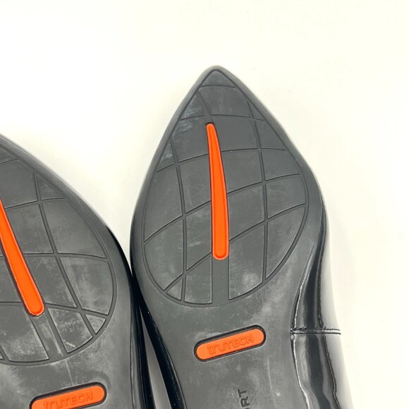 6W 6 WIDE WIDTH Rockport‎ Womens Adelyn Black Patent Leather Ballet Flats Shoes - Picture 10 of 12